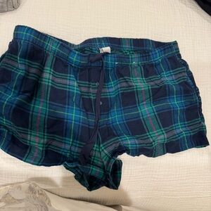 Stars Above Plaid Boxer Shorts in Blue and Green